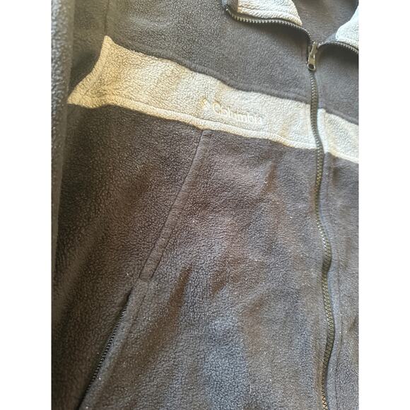 Vintage Columbia Core Black Silver M Fleece Full Zip Jacket - Picture 3 of 7